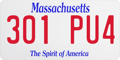 MA license plate 301PU4