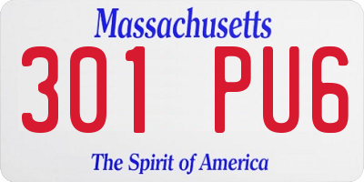 MA license plate 301PU6