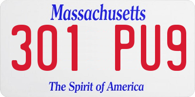 MA license plate 301PU9
