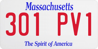 MA license plate 301PV1