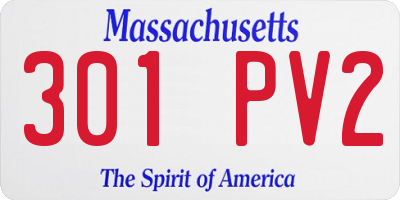 MA license plate 301PV2