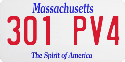 MA license plate 301PV4