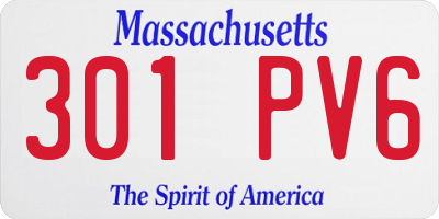 MA license plate 301PV6