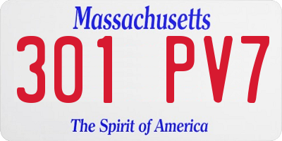 MA license plate 301PV7