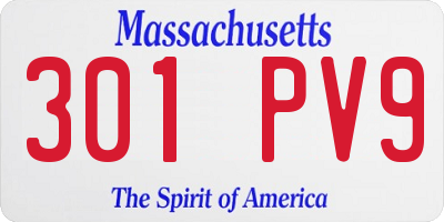 MA license plate 301PV9