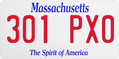 MA license plate 301PX0