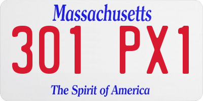 MA license plate 301PX1