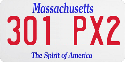 MA license plate 301PX2