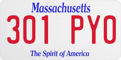 MA license plate 301PY0