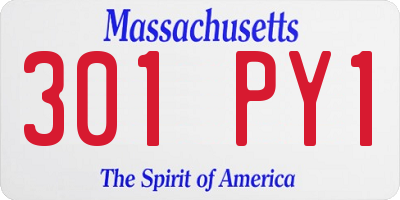 MA license plate 301PY1