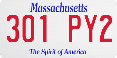 MA license plate 301PY2