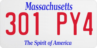 MA license plate 301PY4