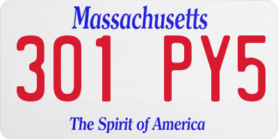 MA license plate 301PY5