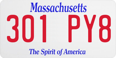 MA license plate 301PY8