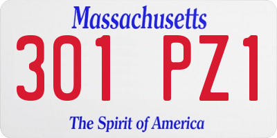 MA license plate 301PZ1