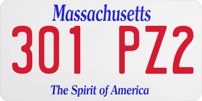 MA license plate 301PZ2