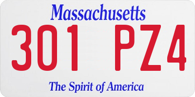 MA license plate 301PZ4