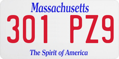 MA license plate 301PZ9