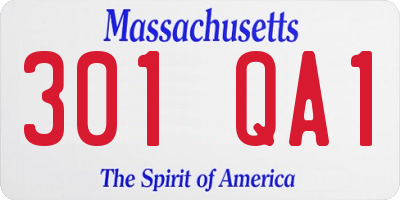 MA license plate 301QA1