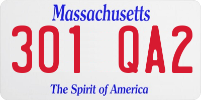 MA license plate 301QA2