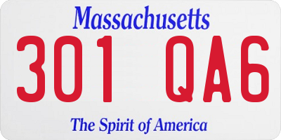 MA license plate 301QA6
