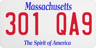 MA license plate 301QA9