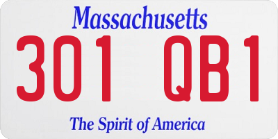 MA license plate 301QB1