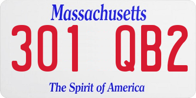 MA license plate 301QB2