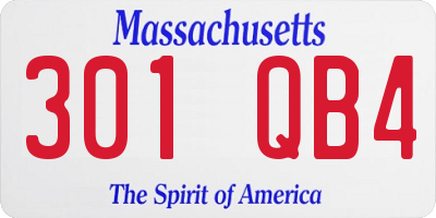 MA license plate 301QB4