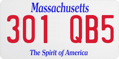 MA license plate 301QB5
