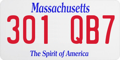 MA license plate 301QB7