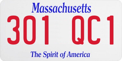 MA license plate 301QC1
