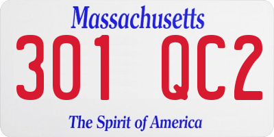 MA license plate 301QC2