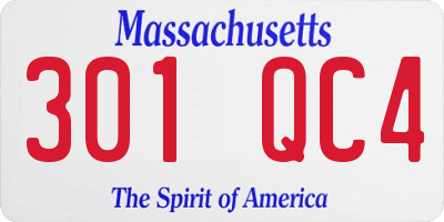 MA license plate 301QC4