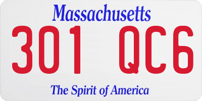 MA license plate 301QC6