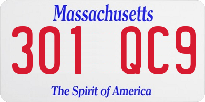 MA license plate 301QC9