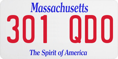 MA license plate 301QD0