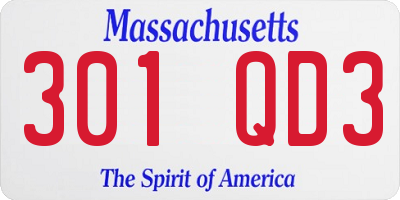 MA license plate 301QD3