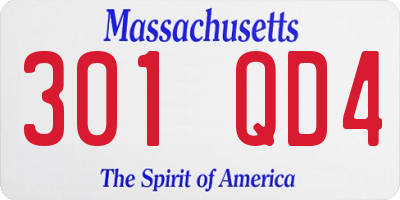 MA license plate 301QD4