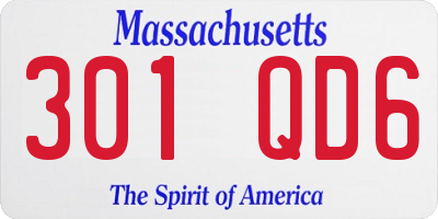 MA license plate 301QD6