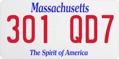 MA license plate 301QD7