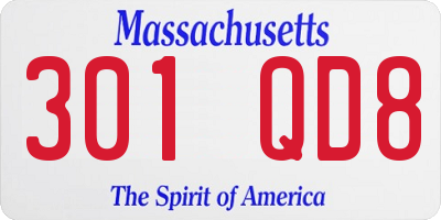MA license plate 301QD8