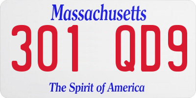 MA license plate 301QD9