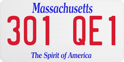 MA license plate 301QE1