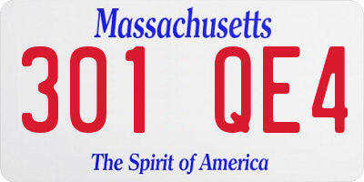 MA license plate 301QE4