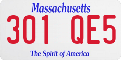 MA license plate 301QE5