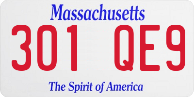 MA license plate 301QE9