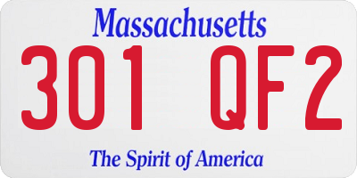 MA license plate 301QF2