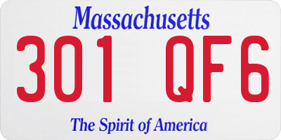MA license plate 301QF6