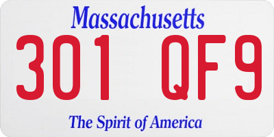 MA license plate 301QF9